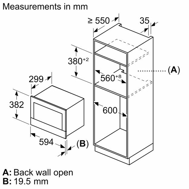 Įmontuojama mikrobangų krosnelė Bosch BEL7321B1