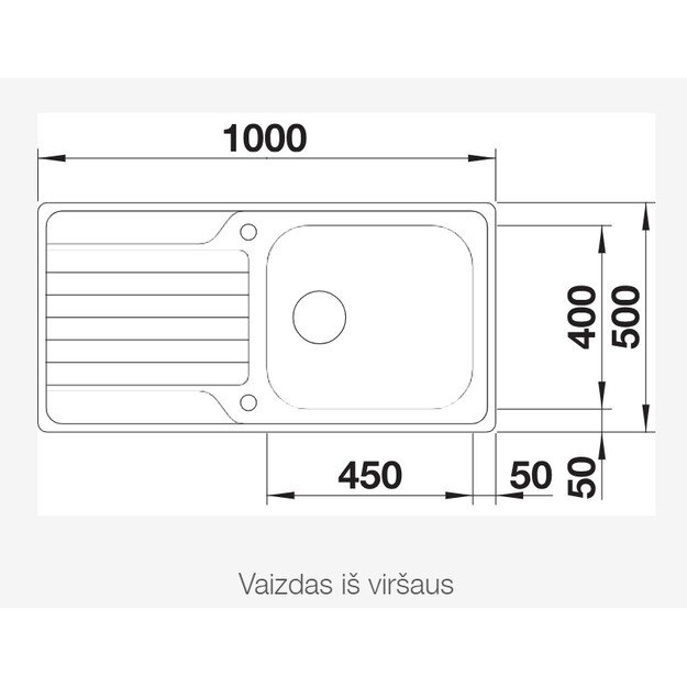 Virtuvės plautuvė BLANCO DINAS XL 6 S 524255 (su ekscentriniu ventiliu)