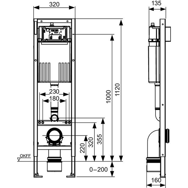 Potinkinis WC rėmas TECEbase 9400440