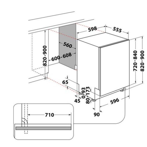 Įmontuojama indaplovė Whirlpool W7I HF60 TUS