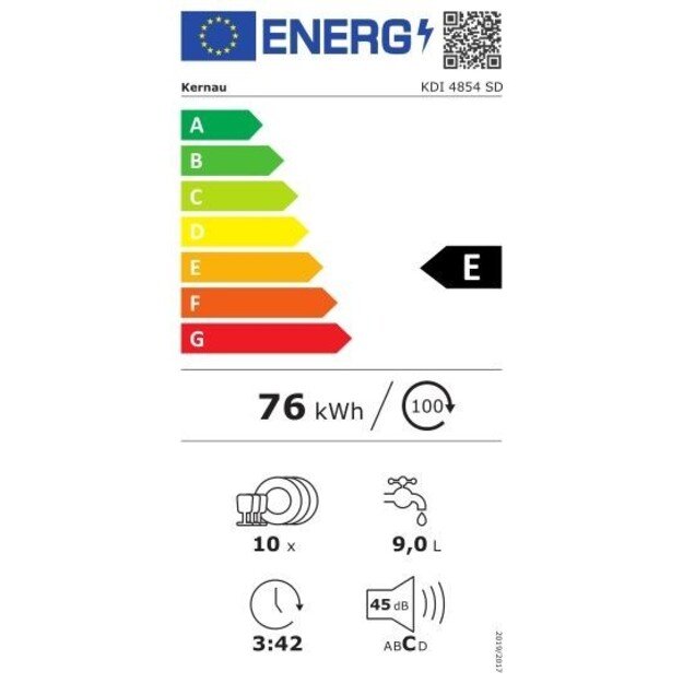 Įmontuojama indaplovė Kernau KDI 4854 SD