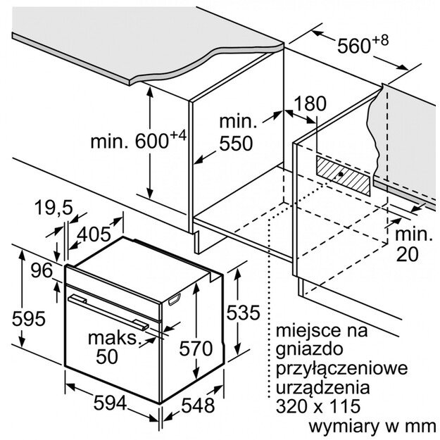 Orkaitė Bosch HBA534BW0