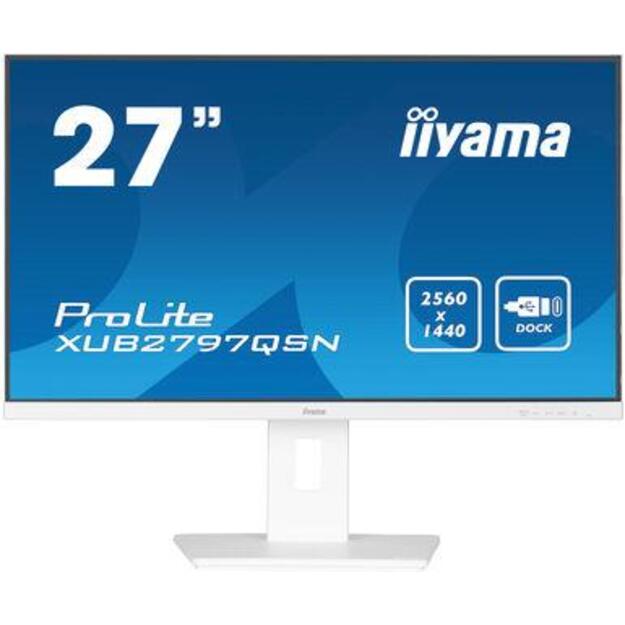 LCD Monitor|IIYAMA|27 |Business|Panel IPS|2560x1440|16:9|100Hz|Matte|1 ms|Speakers|Swivel|Pivot|Height adjustable|Tilt|Colour White|XUB2797QSN-W1