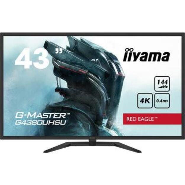 LCD Monitor|IIYAMA|43 |Gaming/4K|Panel VA|3840x2160|16:9|144Hz|Matte|0.4 ms|Speakers|Tilt|Colour Black|G4380UHSU-B1