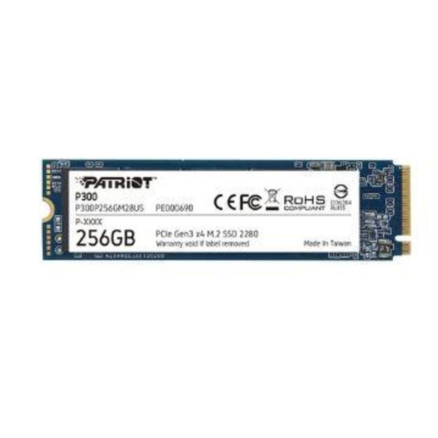 SSD|PATRIOT|P300|256GB|M.2|PCIE|NVMe|3D NAND|Write speed 1100 MBytes/sec|Read speed 1700 MBytes/sec|3.8mm|TBW 120 TB|P300P256GM28