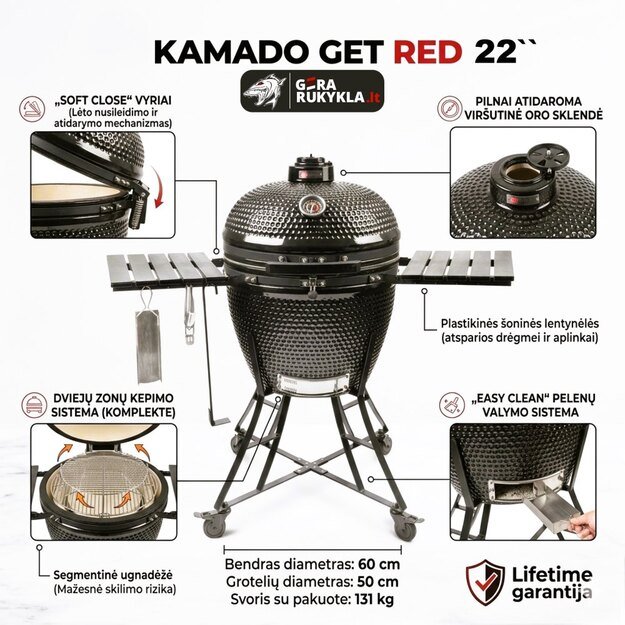 Kamado GET RED 22`/56cm 2