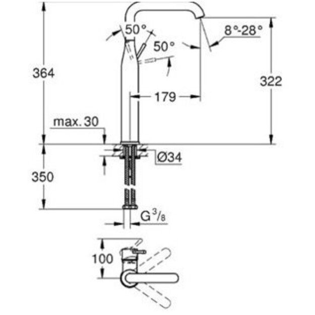 Praustuvo maišytuvas Grohe Essence XL, 32901001, chromas 1