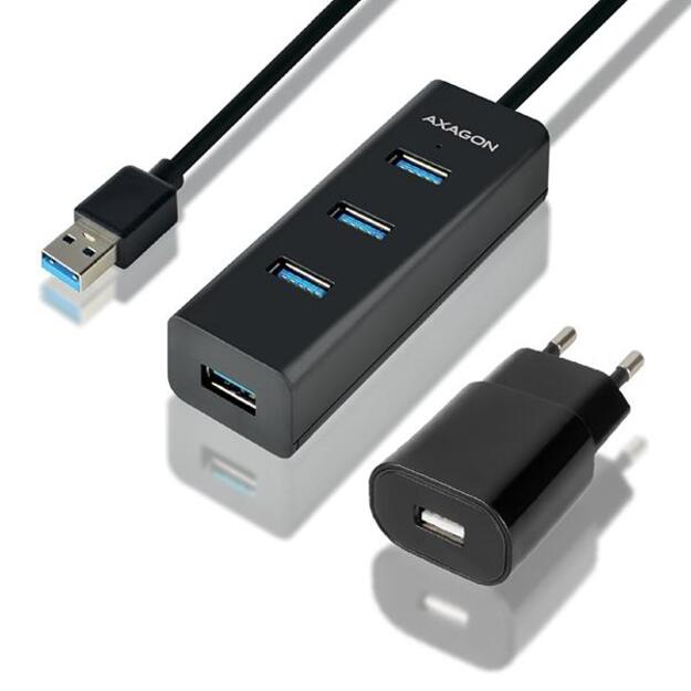 I/O HUB USB3.0 4PORT CHARGING/W/AC 1.2M HUE-S2BP AXAGON
