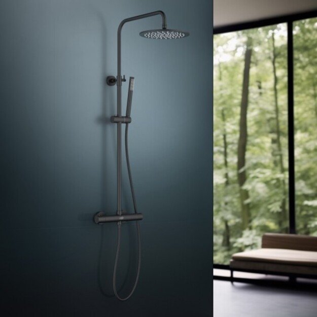 Virštinkinė termostatinė dušo sistema Blue Water Boston juodos matinės spalvos BOS-ZKPN.400 3