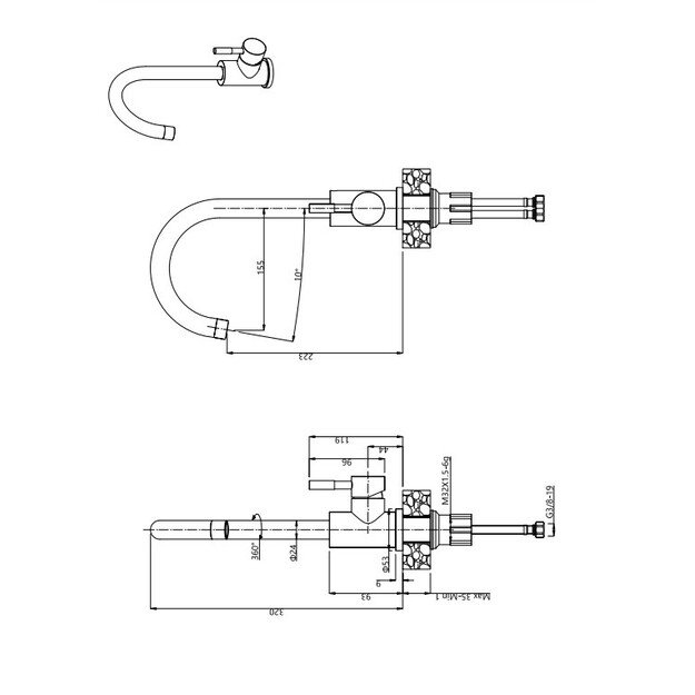 Plautuvė su mai&scaron;ytuvu Quadron GO SMART, TQ6244GSBEZ, smėlio 1