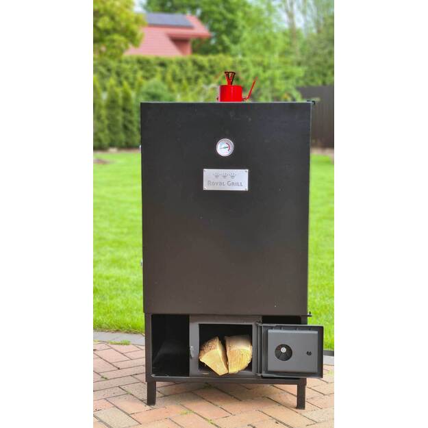 Rūkykla Royal grill 200L su nerūd. plieno grotelėmis ir ratukais + DOVANOS 1