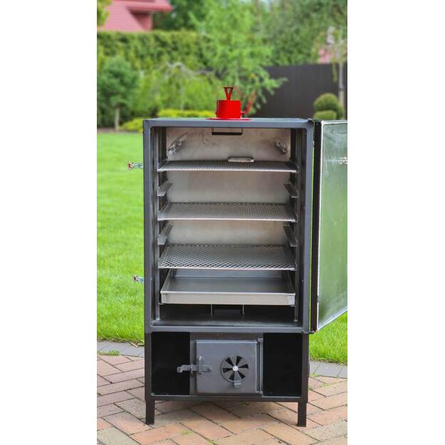 Rūkykla Royal grill 200L su nerūd. plieno grotelėmis ir ratukais + DOVANOS 10