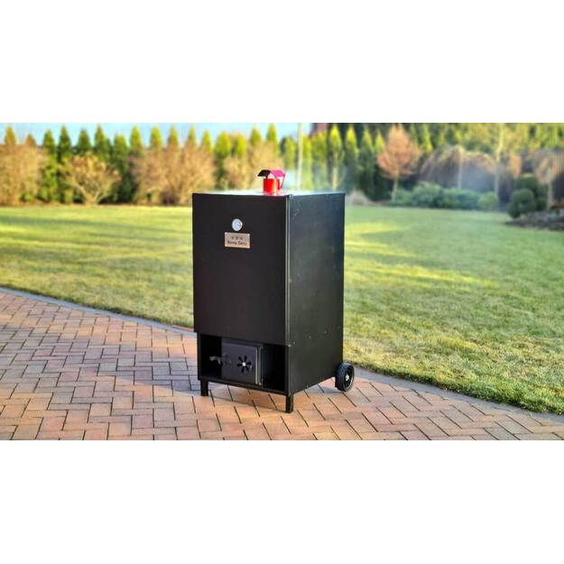 Rūkykla Royal grill 200L su nerūd. plieno grotelėmis ir ratukais + DOVANOS 9