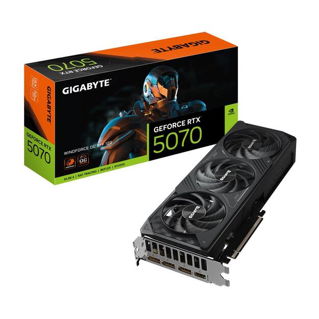 Graphics Card|GIGABYTE|NVIDIA GeForce RTX 5070|12 GB|GDDR7|192 bit|PCIE 5.0 16x|GPU 2542 MHz|Triple slot Fansink|1xHDMI|3xDisplayPort|GV-N5070WF3OC-12GD