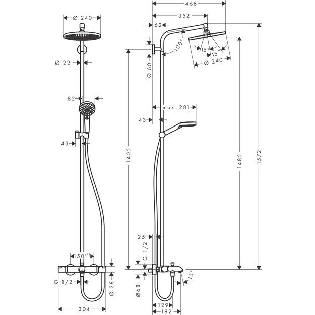 Hansgrohe Crometta S 240 1jet, 27320000 1