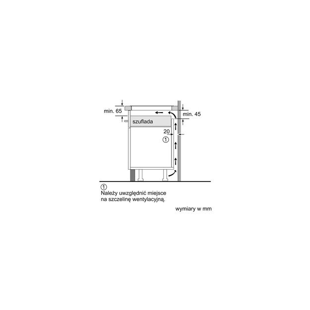 Įmontuojama indukcinė kaitlentė Siemens ED65KHSB1E 2