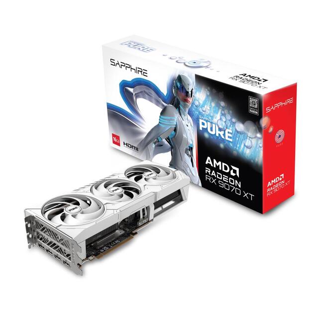 Graphics Card|SAPPHIRE|AMD Radeon RX 9070 XT|16 GB|GDDR6|256 bit|PCIE 5.0 16x|GPU 2460 MHz|Triple slot Fansink|2xHDMI|2xDisplayPort|11348-02-20G