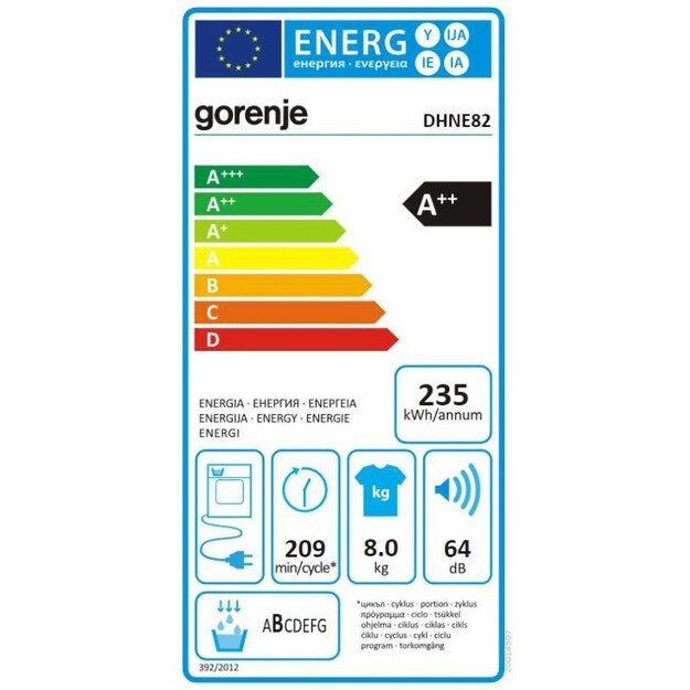 Džiovyklė Gorenje DHNE82 6