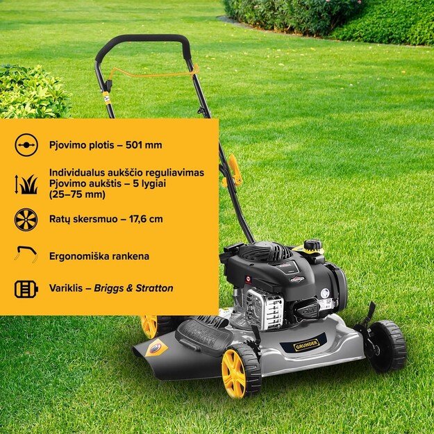 Benzininė vejapjovė Grunder M510I-1-BS450E, 50 cm 5