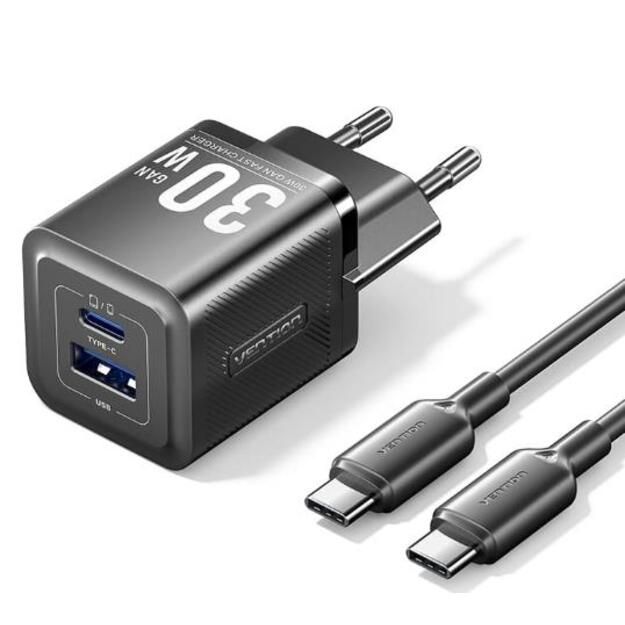 MOBILE CHARGER WALL USB +CABLE/30W 2P TZ-FEQB0-EU-01 VENTION