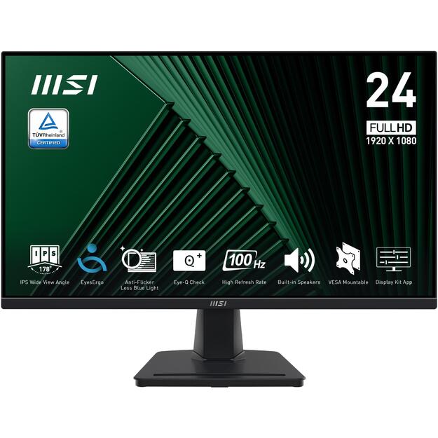 LCD Monitor|MSI|PRO MP245G|23.8 |Business|Panel IPS|1920x1080|16:9|100 Hz|1 ms|Speakers|PROMP245G