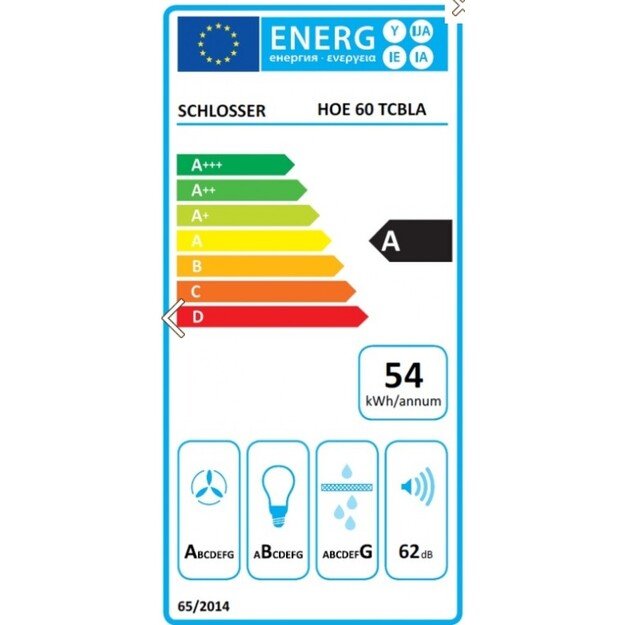Įmontuojamas gartraukis Schlosser HOE60TCBLA/GLASS 3