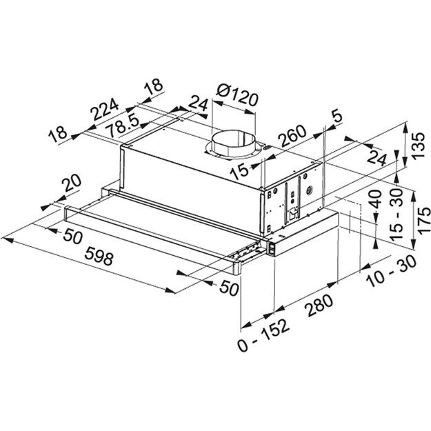 Įmontuojamas gartraukis Franke Telescopic Glass FTC 601 WH GL, 110.0439.277, baltas stiklas 2