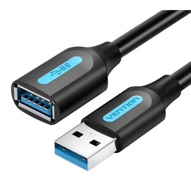 CABLE USB3.0 MALE TO FEMALE/0.5M BLACK CBHBD VENTION