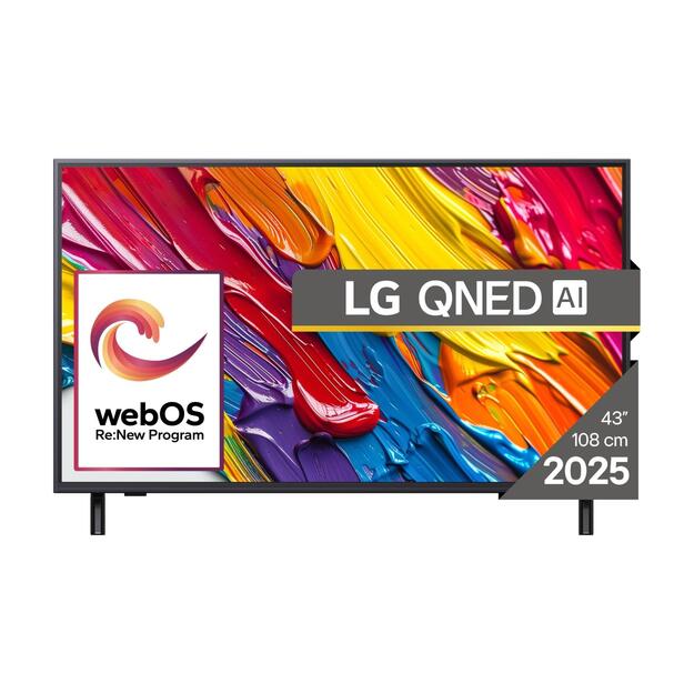 TV Set|LG|43 |4K/Smart|3840x2160|Wireless LAN|Bluetooth|webOS|Black|43QNED82A3B