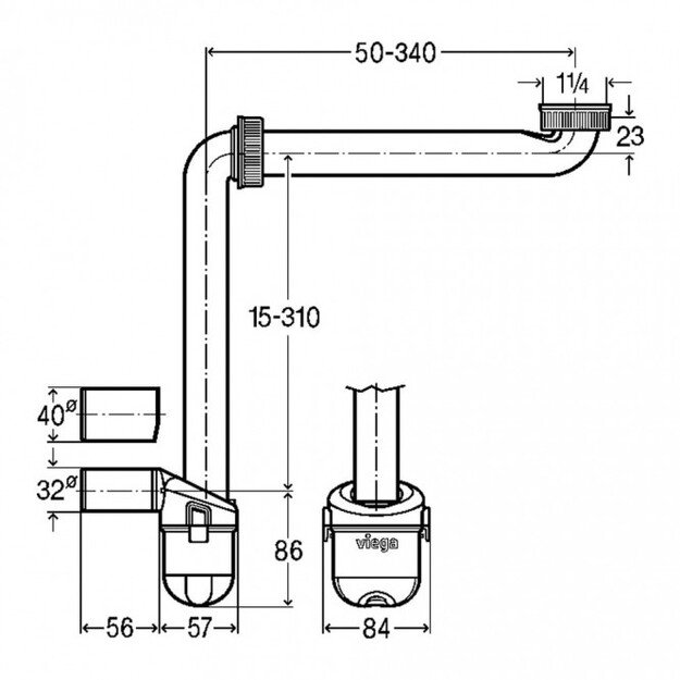 Praustuvo sifonas VIEGA 804688 1