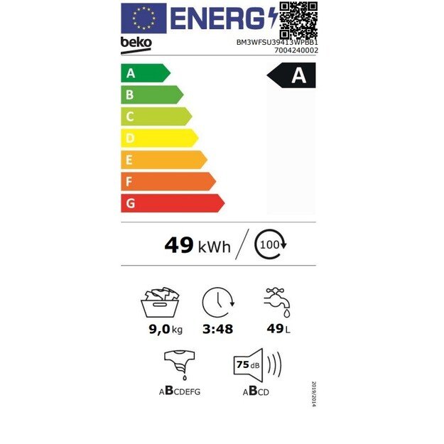 Skalbimo ma&scaron;ina Beko BM3WFSU39413WPBB1 2
