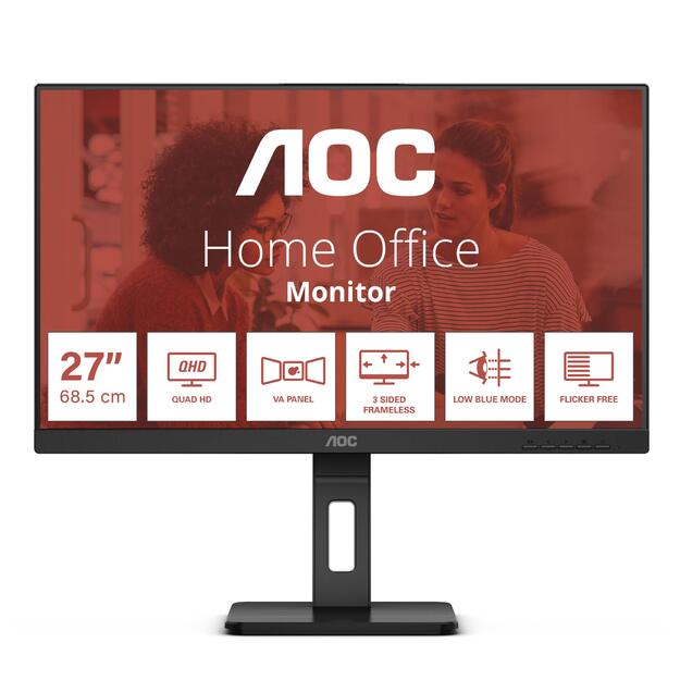 LCD Monitor|AOC|27  |2560 x 1440 pixels|Quad HD|Native aspect ratio 16:9|Flat|Q27E3UMF