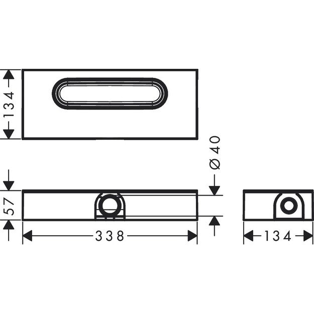 Apatinė du&scaron;o latako dalis Hansgrohe 01000180 1