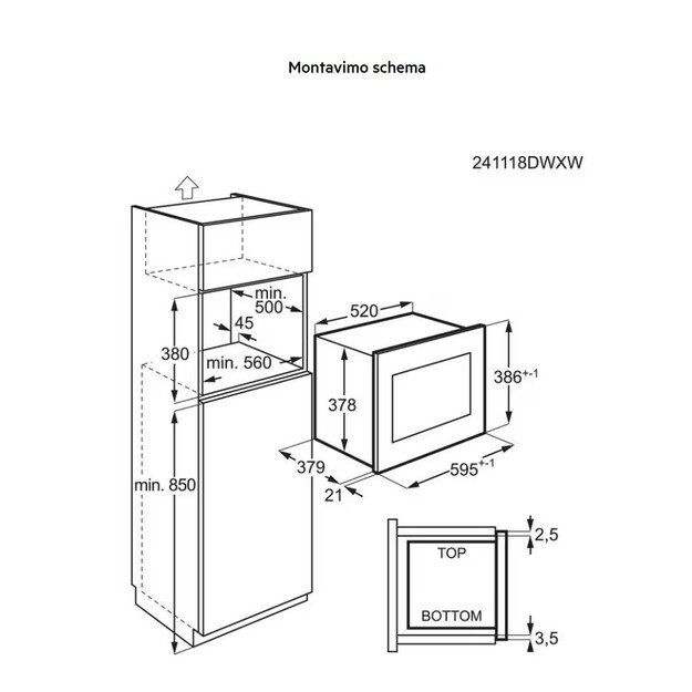Įmontuojamoji mikrobangų krosnelė AEG OS5GM251EB 1