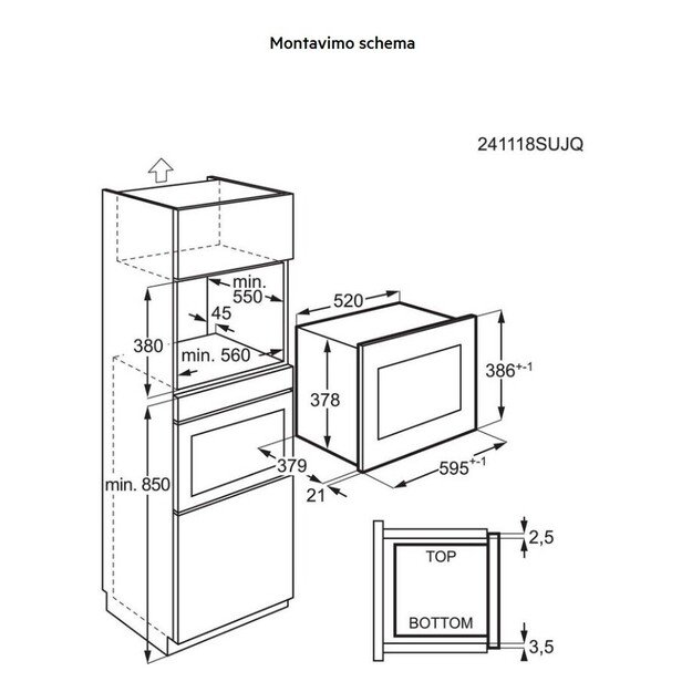 Įmontuojamoji mikrobangų krosnelė AEG OS5GM251EB 2