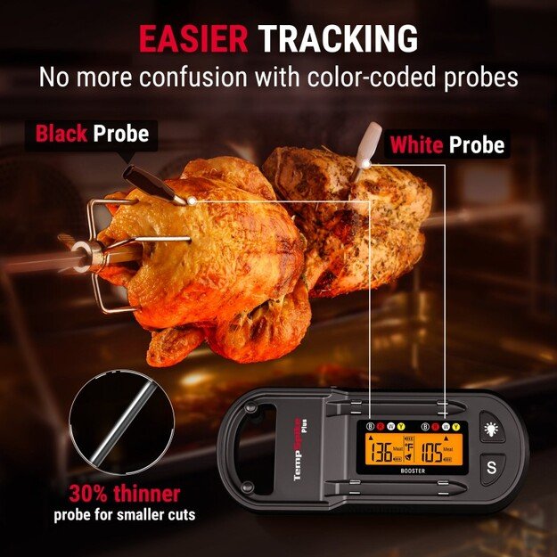 Belaidis Bluetooth mėsos termometras ThermoPro TP972W su 2 zondais 4