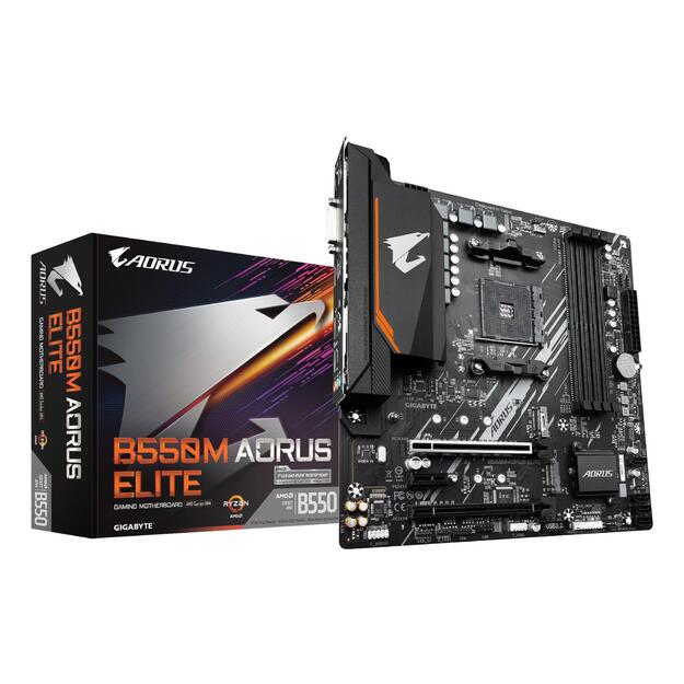 Mainboard|GIGABYTE|AMD B550|SAM4|Micro-ATX|Memory DDR4|Memory slots 4|1xPCI-Express 3.0 1x|1xPCI-Express 3.0 4x|1xPCI-Express 4.0 16x|2xM.2|1xDVI-D|1xHDMI|2xAudio-In|1xAudio-Out|4xUSB 2.0|4xUSB 3.2|1xPS/2|1xRJ45|B550MAORUSELITE1.3