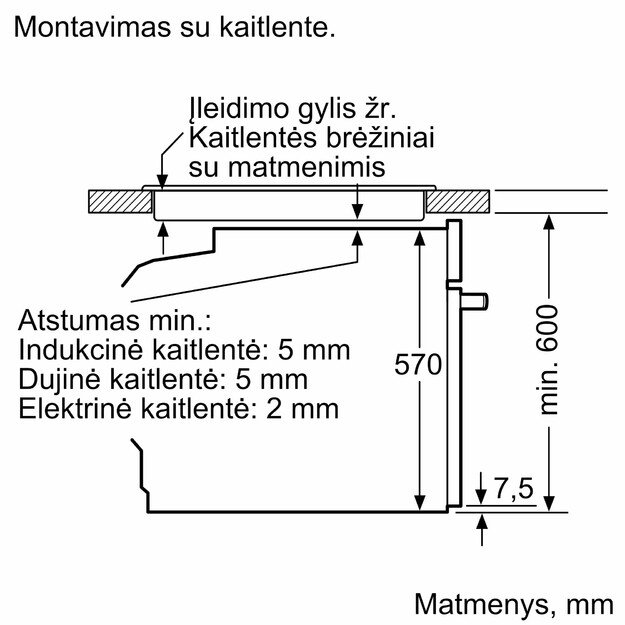 Įmontuojama orkaitė Bosch 4 serijos, HBA272BB3 2