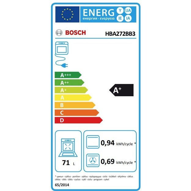 Įmontuojama orkaitė Bosch 4 serijos, HBA272BB3 1