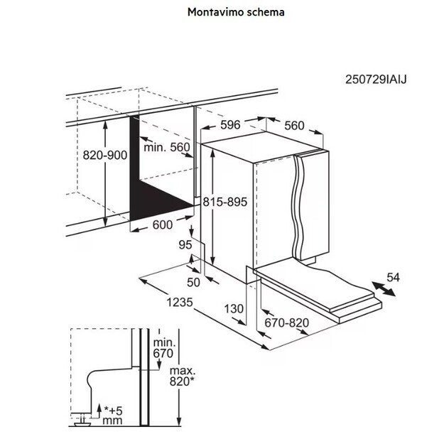Įmontuojama indaplovė AEG GI8200X5TN 1