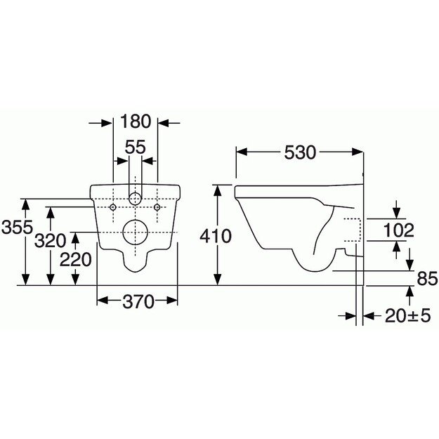 Pakabinamas klozetas su &39SoftClose&39 dangčiu Gustavsberg Hygienic Flush 5G84HR01