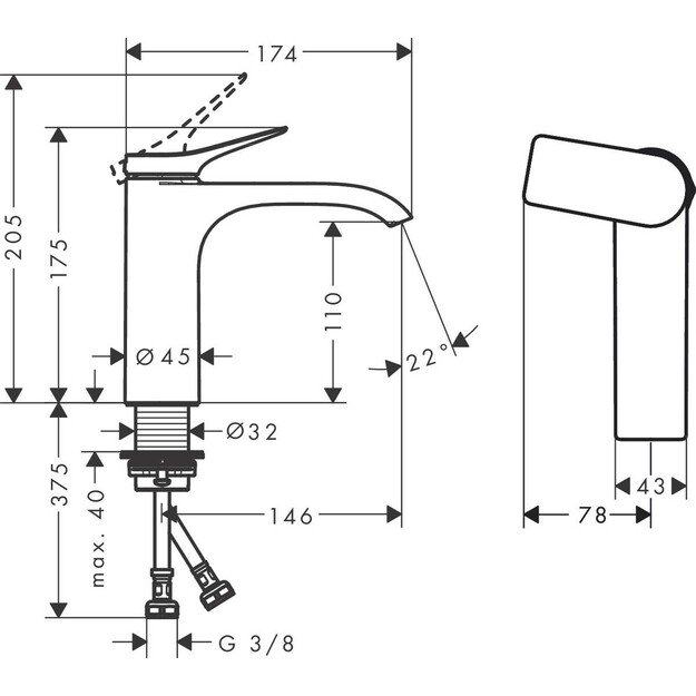 Praustuvo maišytuvas Hansgrohe Vivenis 75024670