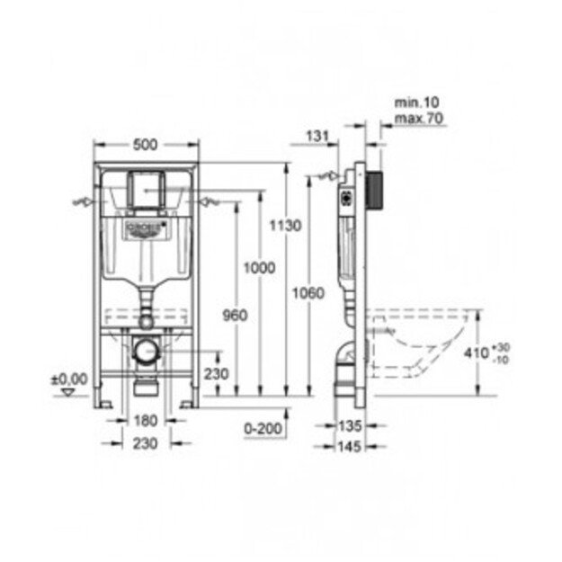 Remas Grohe Rapid SL WC 1,13m 38536001