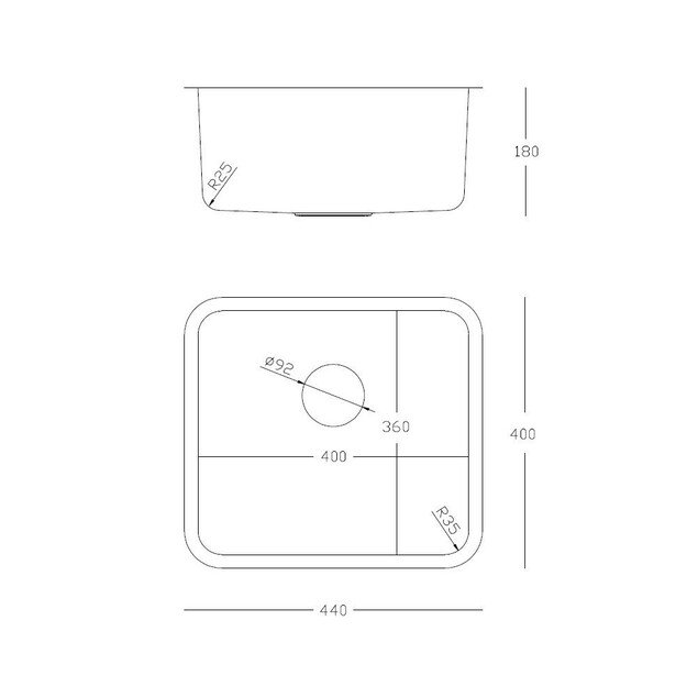 Plautuvė Quadron HB2204-L-BS-HB326-P1AW-BS