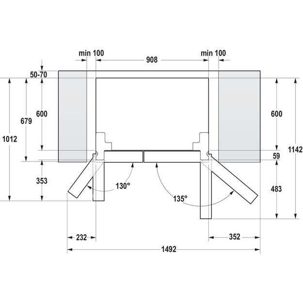 Side by side šaldytuvas Gorenje NRS9FVX