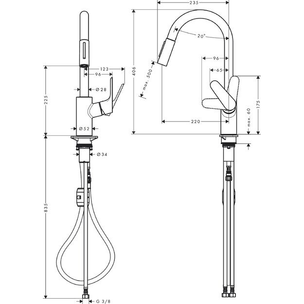 Virtuvinis maišytuvas Hansgrohe Focus M 31833000