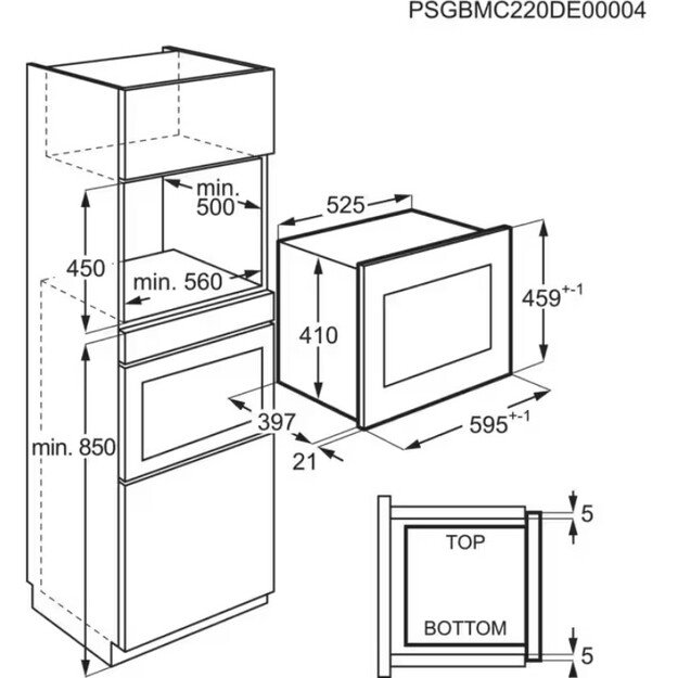 Įmontuojama mikrobangų krosnelė Electrolux KMFD264TEK