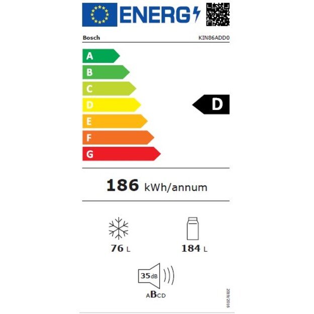 Įmontuojamas šaldytuvas Bosch KIN86ADD0