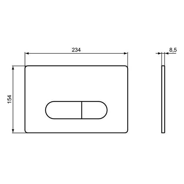 Vandens nuleidimo mygtukas Ideal Standard OLEAS M1, R0115A6, juodas matinis