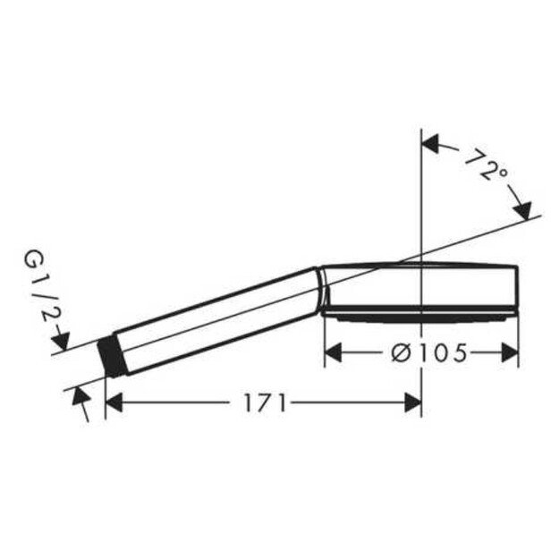 Rankinis dušas Hansgrohe Pulsify 105, 1jet, juodas matinis, 24120670